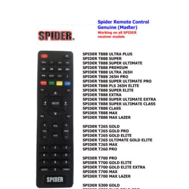 Télécommande Récepteur Spider T888 – Authentique, Fonctionne Sur Tous Récepteurs Spider, Neuve