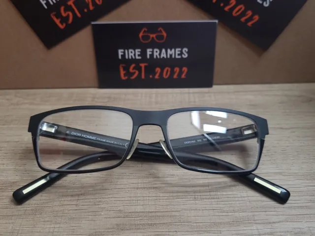 Christian Dior0166 10G Titanium  Eyeglasses Frames Matte Black53-17-145 (RARE)🔥