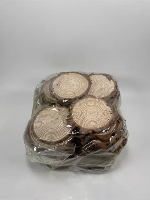 1 Pack 48 Unfinished Wood Slices  Natural Pine Tree Bark Coaster Discs Diy Craft