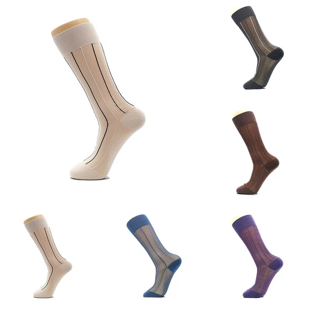 Chaussettes homme robe d'affaires chaussettes élastiques formelles genou haute