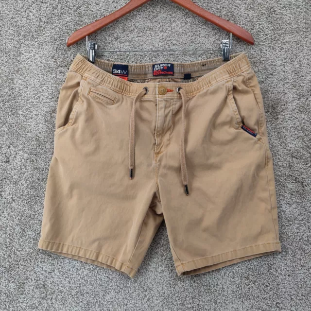 Superdry Shorts Mens Medium M 34 Brown Chino Sun Scorched Heavy Canvas