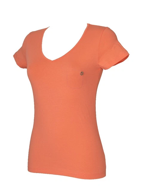 T-shirt donna manica corta scollo v maglietta elasticizzata EMPORIO ARMANI artic
