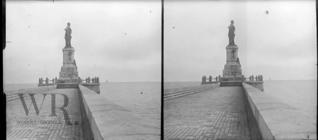 1920 1930 - Egypte Port Saïd SUEZ - Photographie Plaque de verre Stereo - 6x13cm