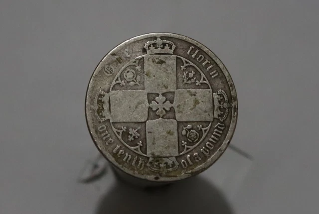 Uk Gb Florin 1872 Silver Die Nr.113 Gothic Victoria B51 #K2133