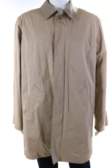 APC Mens Button Front Long Sleeve Collared Trench Coat Beige Cotton Extra Large