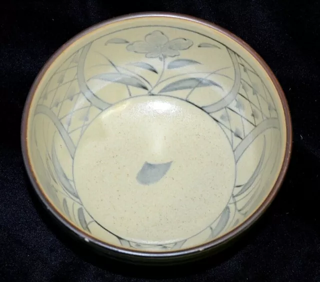 Japanese? Sushi Rice Soup Serving Bowl Stoneware Pottery Flounder Fish Signed!