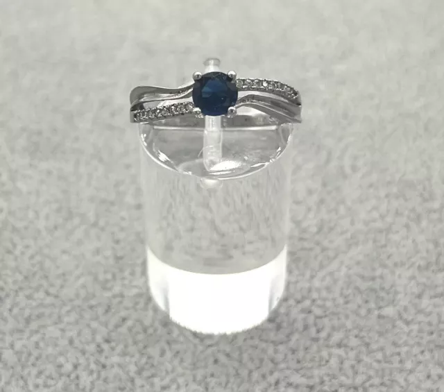 925 Bague Argent Avec Zircon, Taille de au Choix 54, Femme, à Rhodium, Bon État