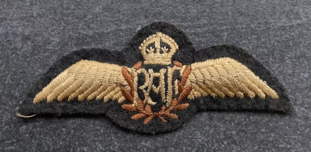 WW2 RAF Royal Air Force Inter War Original Pilots Wings Cloth Badge