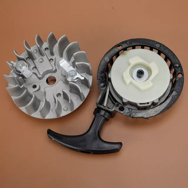 Pull Starter & Flywheel Fit for Mini Pocket Bike ATV 47CC-50CC Dirt Bike Recoil