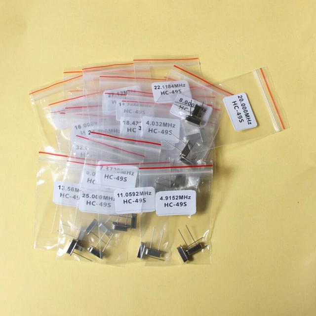 30 values 60PCS 32.768KHz-40MHz Crystal Oscillator Assortment Kit Set,HC-49S