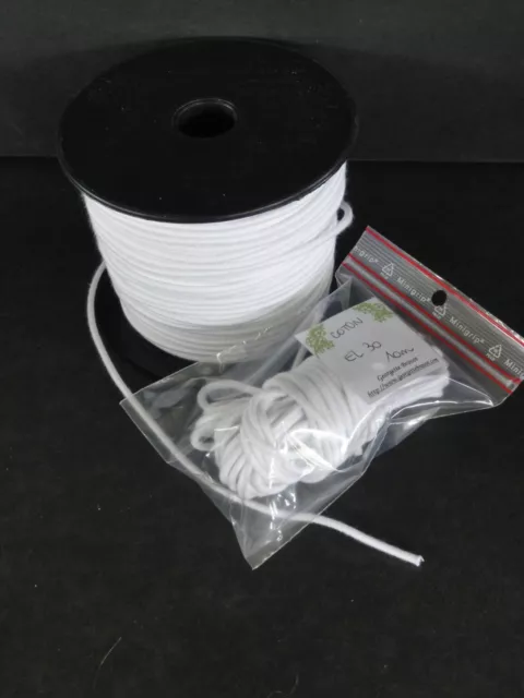 3,5 mm (5 Mètres) ELASTIQUE de remontage en COTON pour POUPEE- Stringing Elastic