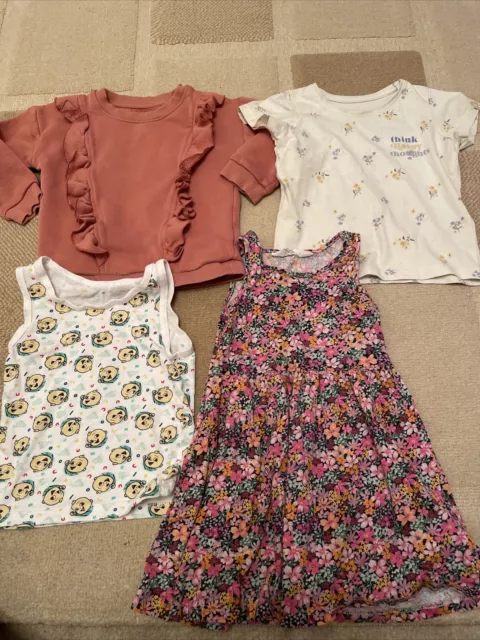 Girls clothing bundle age 2-3 years jumper t-shirt dress & vest H&M matalan etc