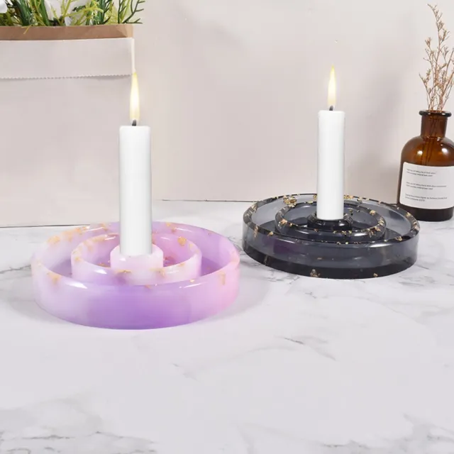 Elastic Multilayer Thread Large Round Candle Candlestick Mirror Silicone Mould