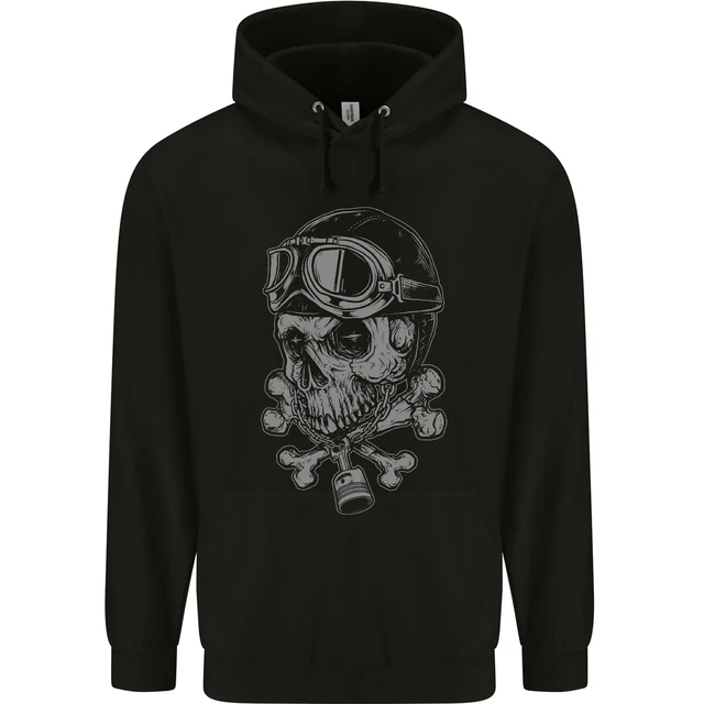 Biker Teschio Rider Motocicletta Uomo Felpa