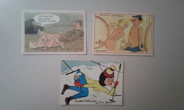 3 Cartes postales Humour Erotique edition LYNA