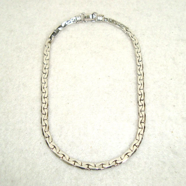 Coro Pegasus 15" Choker Bean Chain Necklace Pat Pending Silvertone Vintage