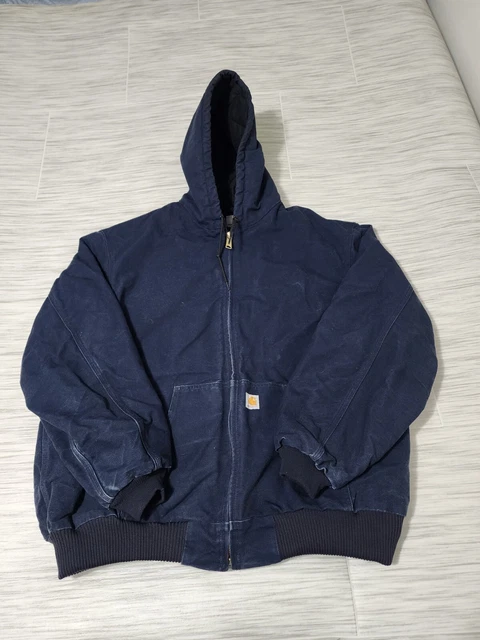 Carhartt J140 DNY Quilted Flannel Lined Duck Hooded Jacket Mens 3XL Tall - C676