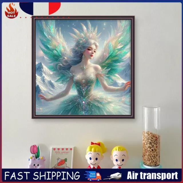 Full Embroidery Eco-cotton Thread 14CT Printed Angel Girl Cross Stitch 45x45cm F