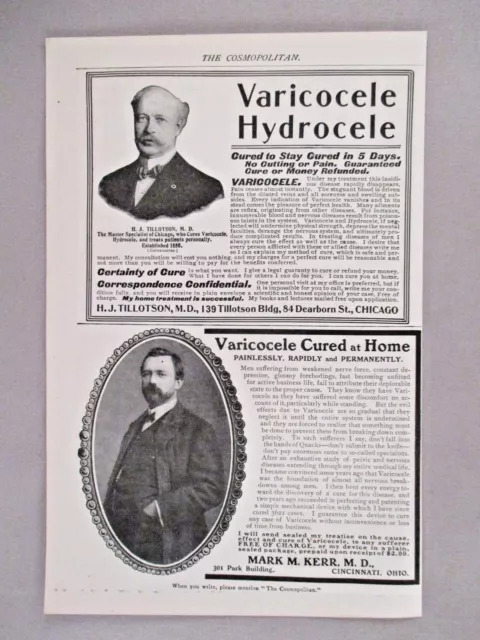 Varicocele Cure PRINT AD - 1903 ~~ quack medicine remedy