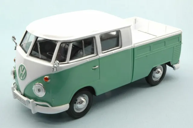 Volkswagen VW Modèl 2 (T1) Pick Up Blanc/Vert 2 Tone 1:24 Model Motormax