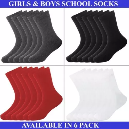 Mädchen Jungen Einfarbig Socken Schuluniform Knöchelhoch Baumwollreich Kinder 6