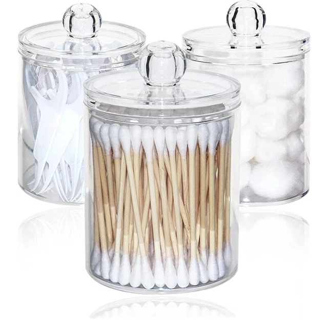 Dispenser supporto per palline di cotone, barattoli di plastica con, per contenitore bagno V8I3