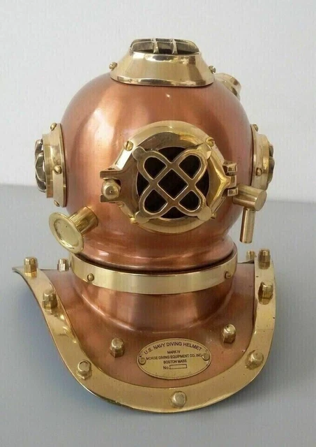 Mini Casque De Plongée En Cuivre - Réplique US Navy Mark V, 15.2 Cm, Décoration Nautique Vintage, Cadeau Marin Ou Décoration Bureau