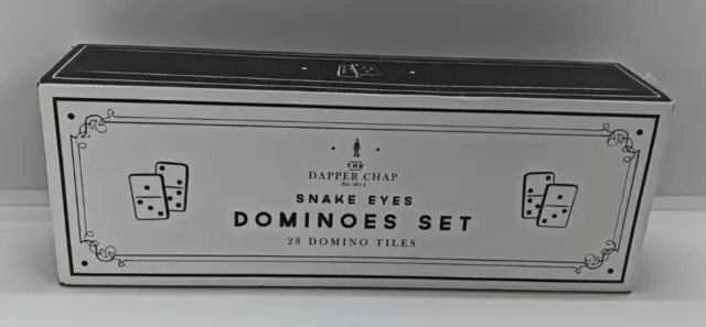 The Dapper Chap Snake Eyes 28 Piece Traditional Dominoes Set Wooden Box Case