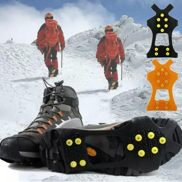 Ice Snow Anti-Slip Men Shoes Spike Grip Crampons Grippers Rock Fishing Clip 9L