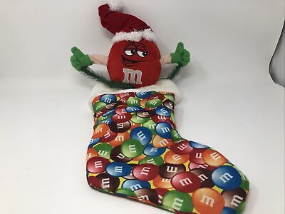 Red M&M Christmas Stocking Plush Collectible
