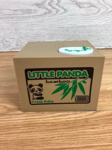 Little Panda Bamboo Automated Stealing Coin Saving Box Piggy Bank