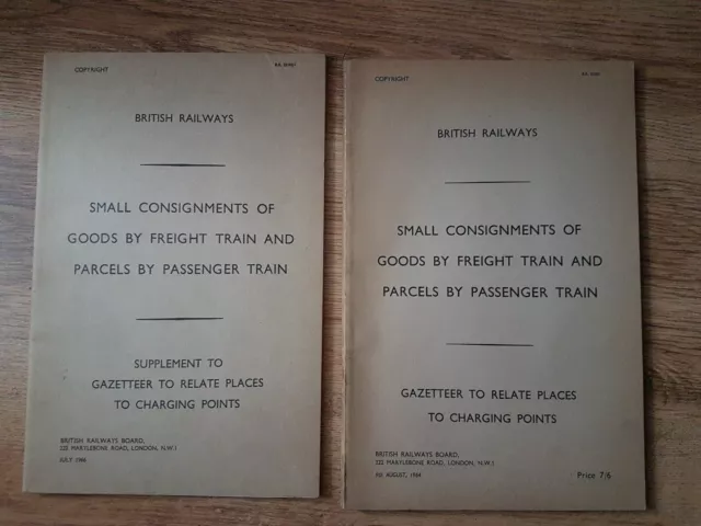 1964+1966 British Railways Unused  Small Consignments Of Goods By Freight Train