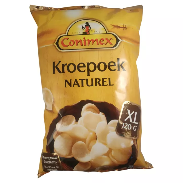 Prawn Chips | Krupuk | Conimex Prawn Crackers Natural | Kroepoek | 4.23 Ounce