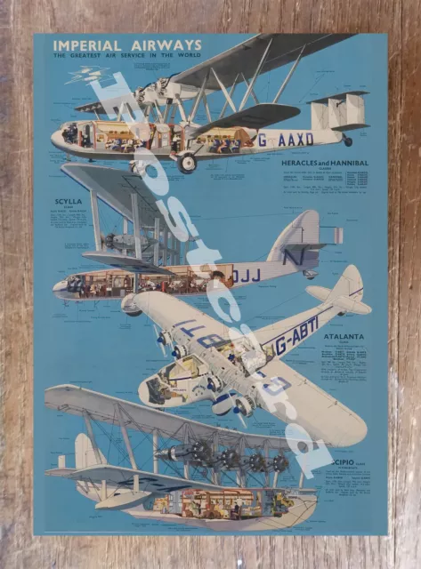 Historic Imperial Airways Planes Advertising Postcard