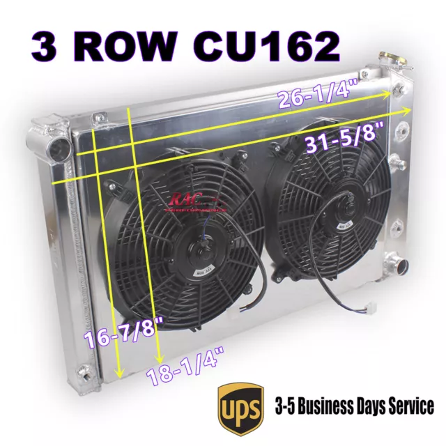 For 78-87 Chevy Monte Carlo Malibu Cutlass Regal 3Row G Body Radiator+Fan Shroud