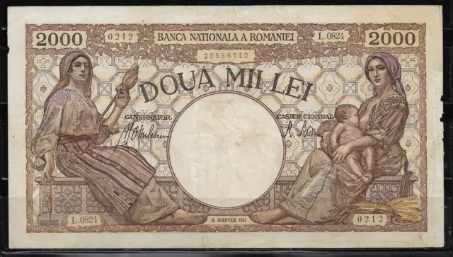 Rumania.  Escaso Billete De 2000 Lei . 1941