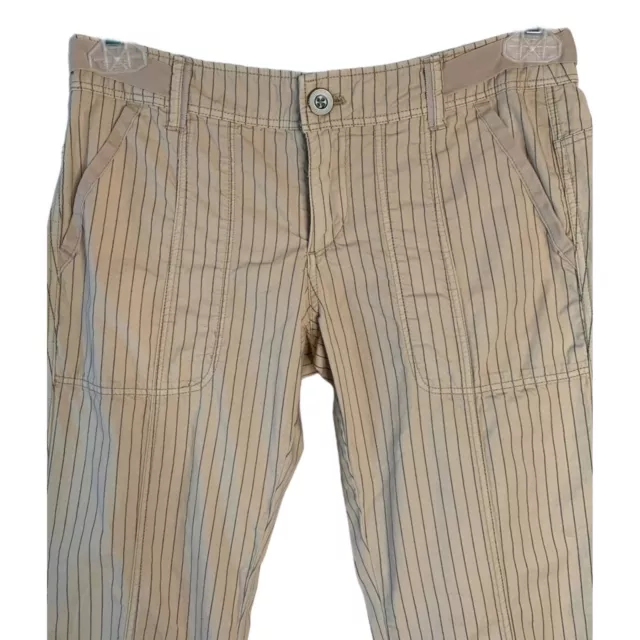 HEI HEI Anthropologie Beige Striped Beachwalk Crop Length Chino Pants Size 26P 2