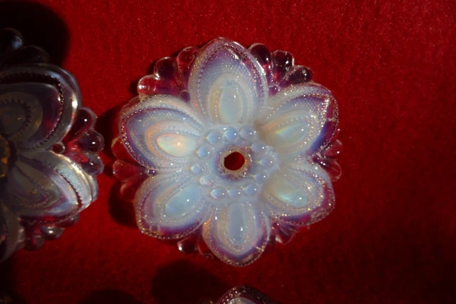2 pr antique sandwich glass curtain tiebacks 3 inch diameter 2