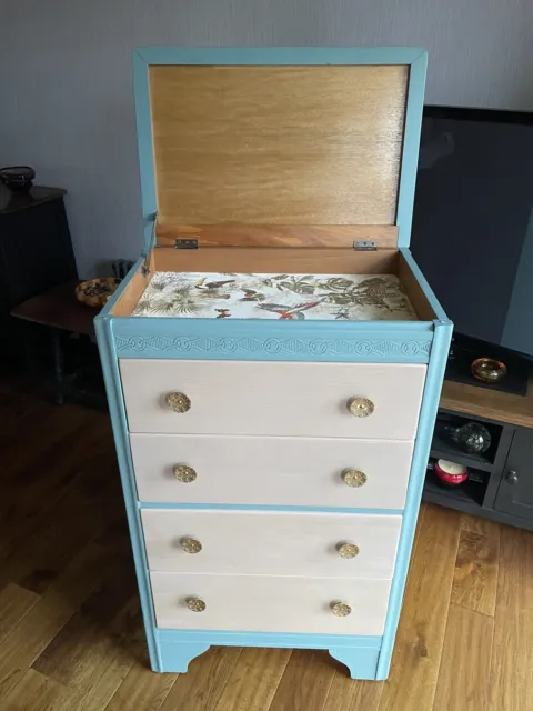 New Upcycled Vintage Chest Of Drawers Harris Lebus With Secret Compartment
