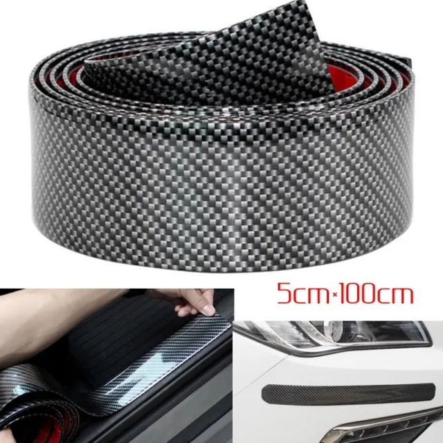 10cm x 3m Auto Carbon Schutzleiste Kantenschutz Einstiegsleiste 3D-Effekt  Gummi