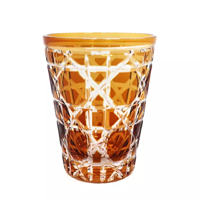 Colorful Kiriko Handmade Whiskey Glasses Hand Cut Clear Crystal Drinkware Amber