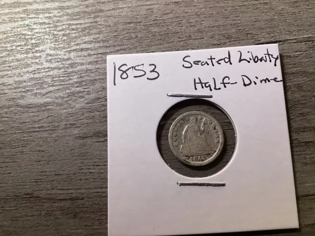 1853 Seated Liberty Silver Half-Cent-Fine Condition-032124-53 3