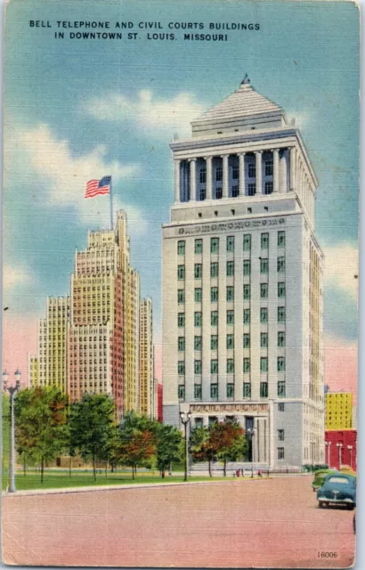Cloche Téléphone Et Civil Terrain Bâtiments st Louis Missouri Postale Posté 1946