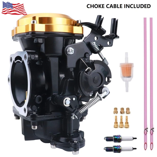 Carburateur CV40 Pour Harley Davidson Sportster 1200 XLH1200 Sportster 883 XL883 1998-2016 / Softail 1988-2017 / Dyna FXR FXD 1988-2016 / Touring 1988-2016 27490-. 04 (Carburant Filtre Conduites De