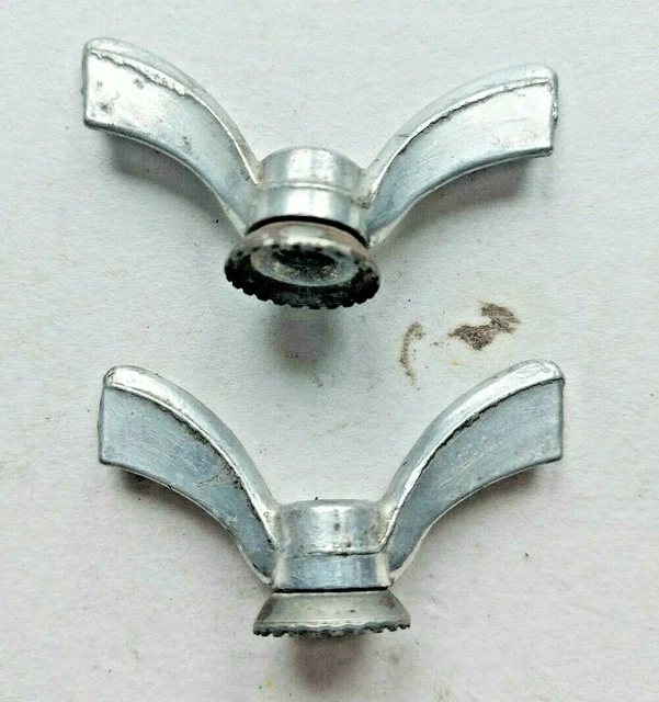2 écrous Papillon HURET 9.5 – Vintage – Pièces Mécanique Ancienne