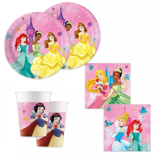 COORDINATO TAVOLA FESTA Principesse Disney piatti Bicchieri tovaglioli EUR  16,39 - PicClick IT