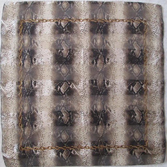 Foulard Vintage JL Jammers & Leufgen 100% Soie - 52x54 Cm - Rose - Tour De Cou En Mousseline