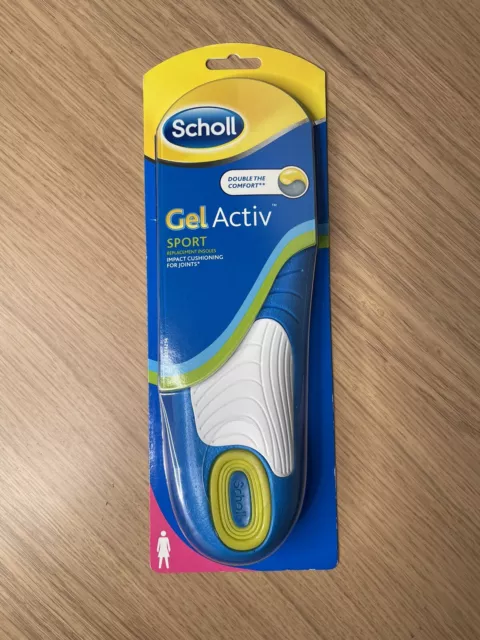 Scholl Gel Activ Womens Sport Replacement Insoles Double Comfort Shoe Sz 4.5-8-5