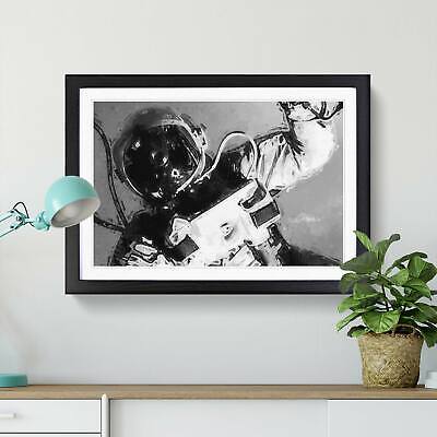 Un astronauta in assenza di gravità in astratto Foto Incorniciata Stampa Wall Art 3