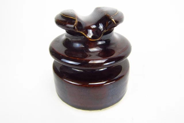 Locke Hi-Top 77 Porcelain Insulator Brown 3 3/4" Diameter 2